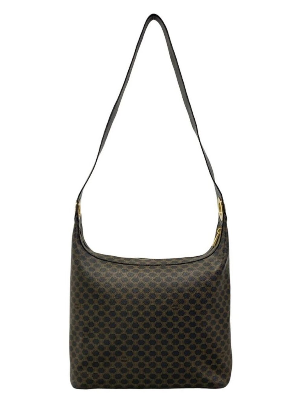 CELINE Macadam - Dark Brown Brown PVC Leather Shoulder Bag - Picture 3 of 15